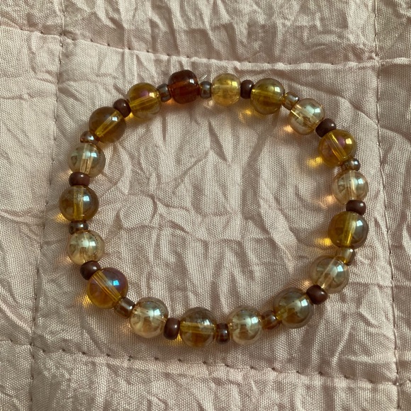 Jewelry - Elegant Gold and Brown Beaded Bracelet